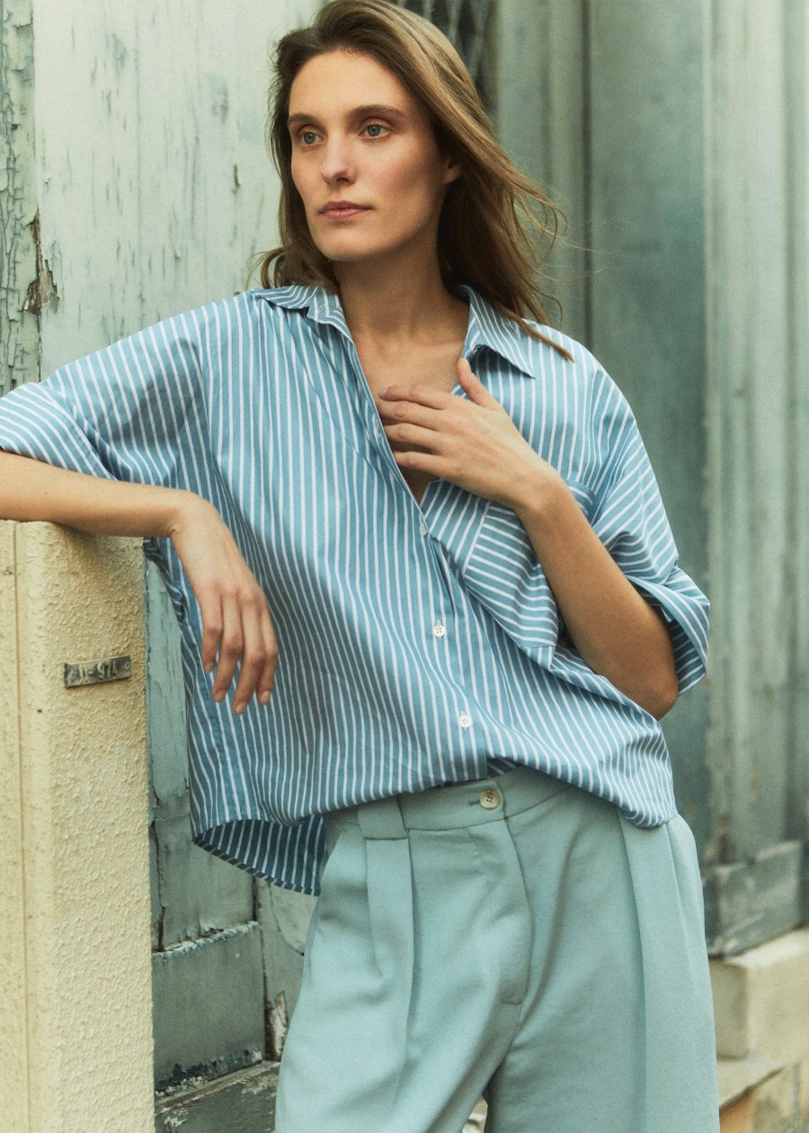 Best Striped Boxy Shirt Shirts & Tops