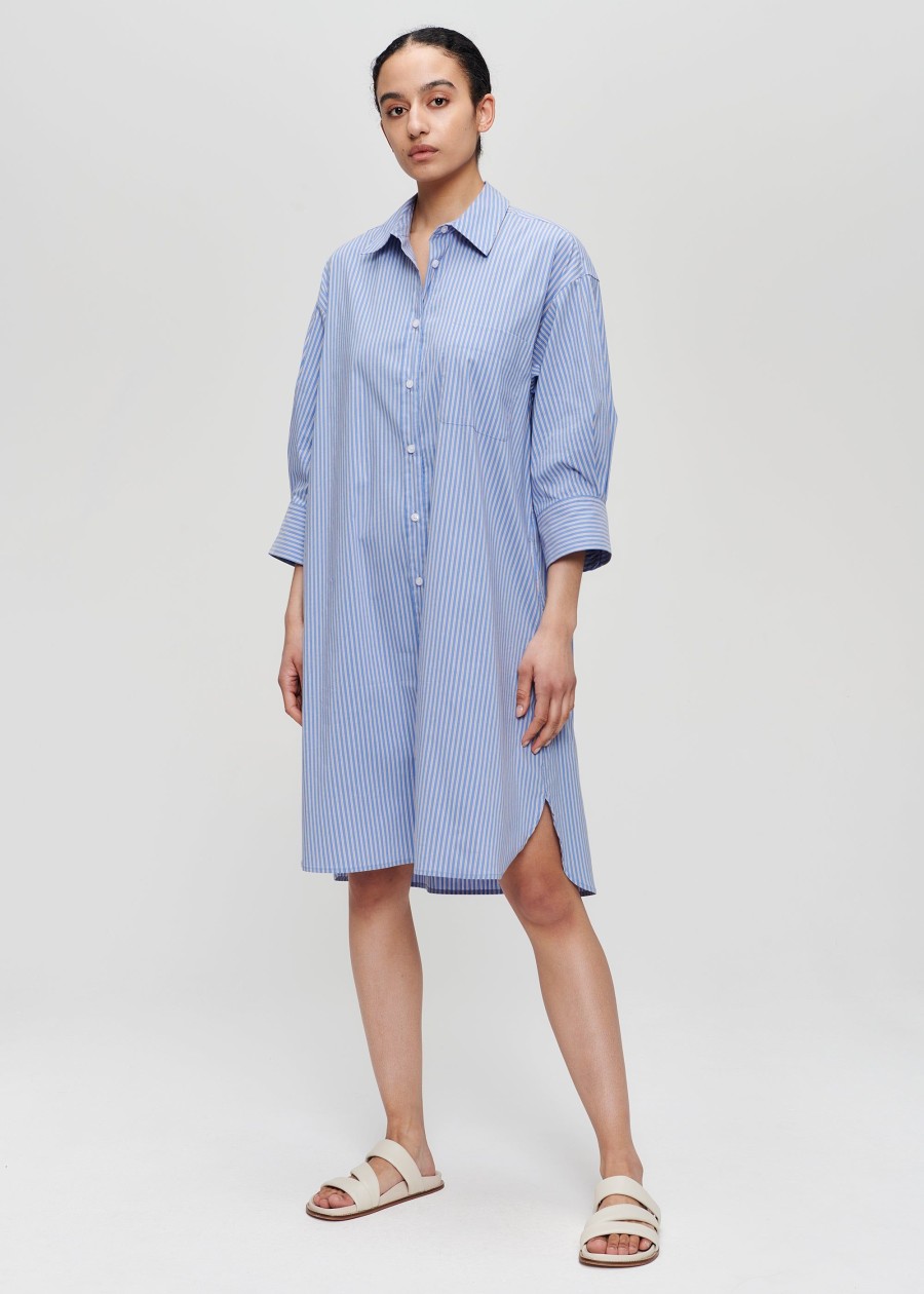 Wholesale Striped Shirt Dress Jurken