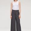 Clearance Cotton Wool Mix Wide Leg Pants Broeken & Rokken