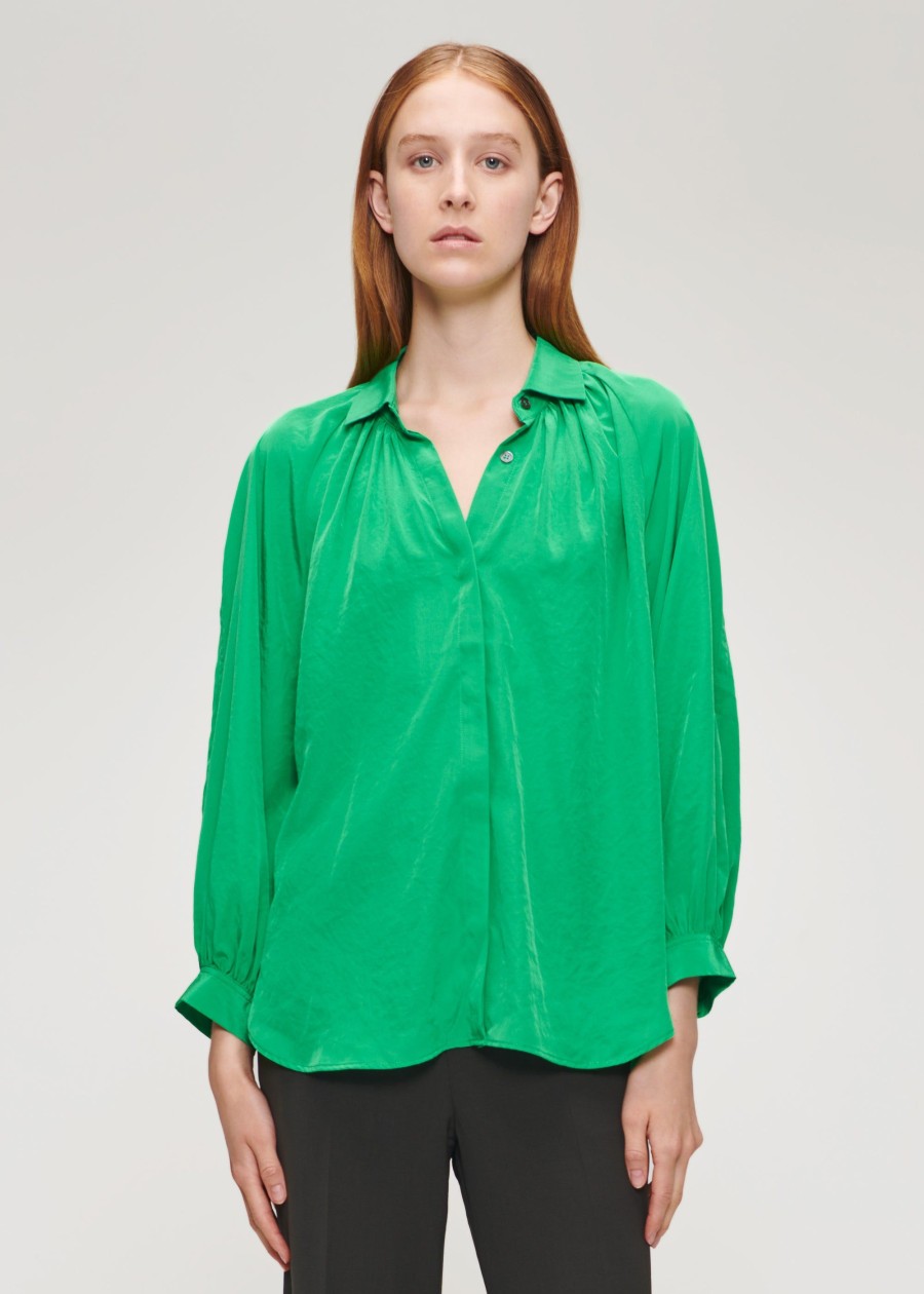 New Technosilk Oversized Blouse Shirts & Tops