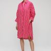 Hot Midi Striped Shirt Dress Jurken