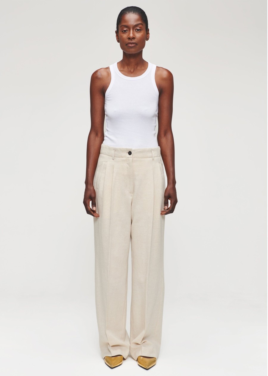 Clearance Cotton Wool Mix Pleated Pants Broeken & Rokken