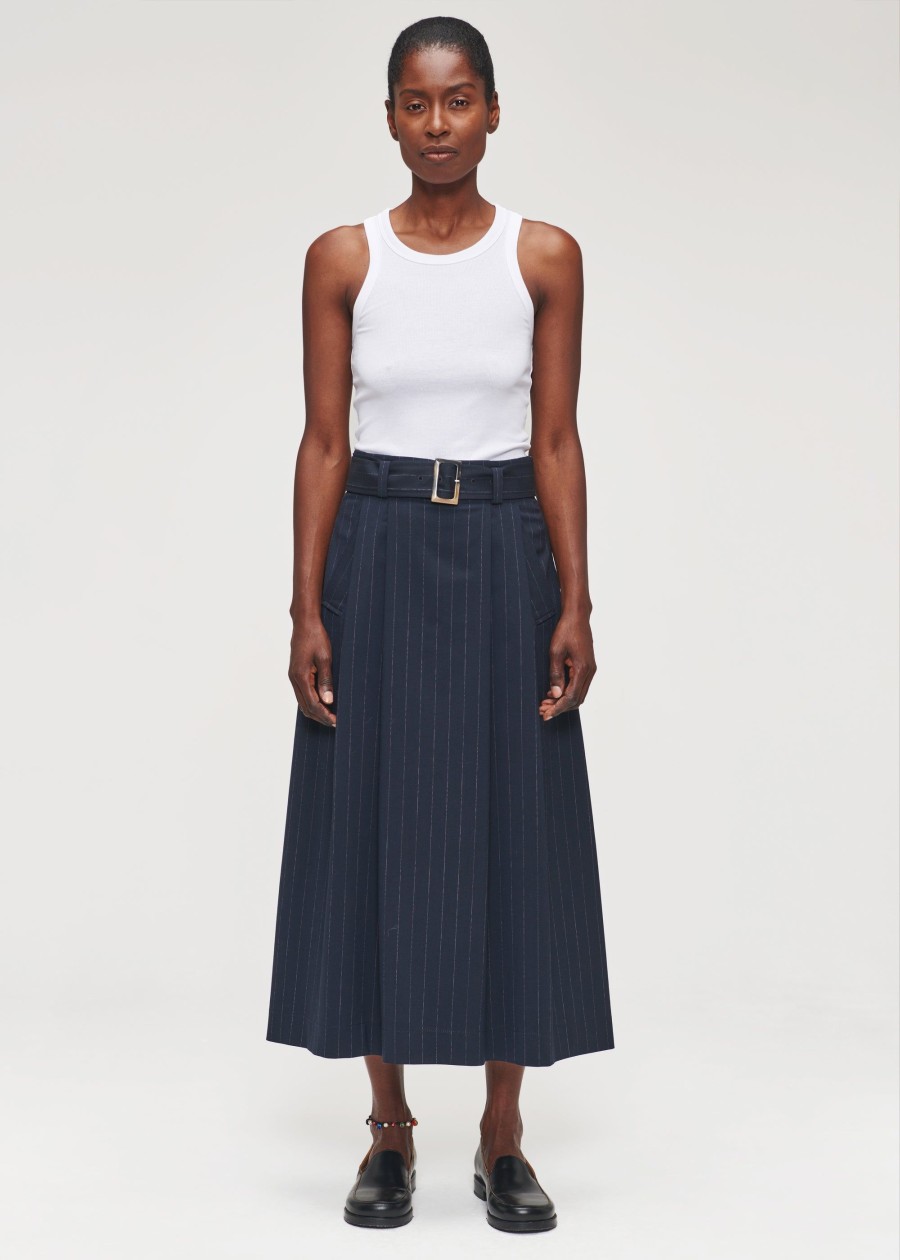 Hot Pleated Pin Stripe Skirt Broeken & Rokken