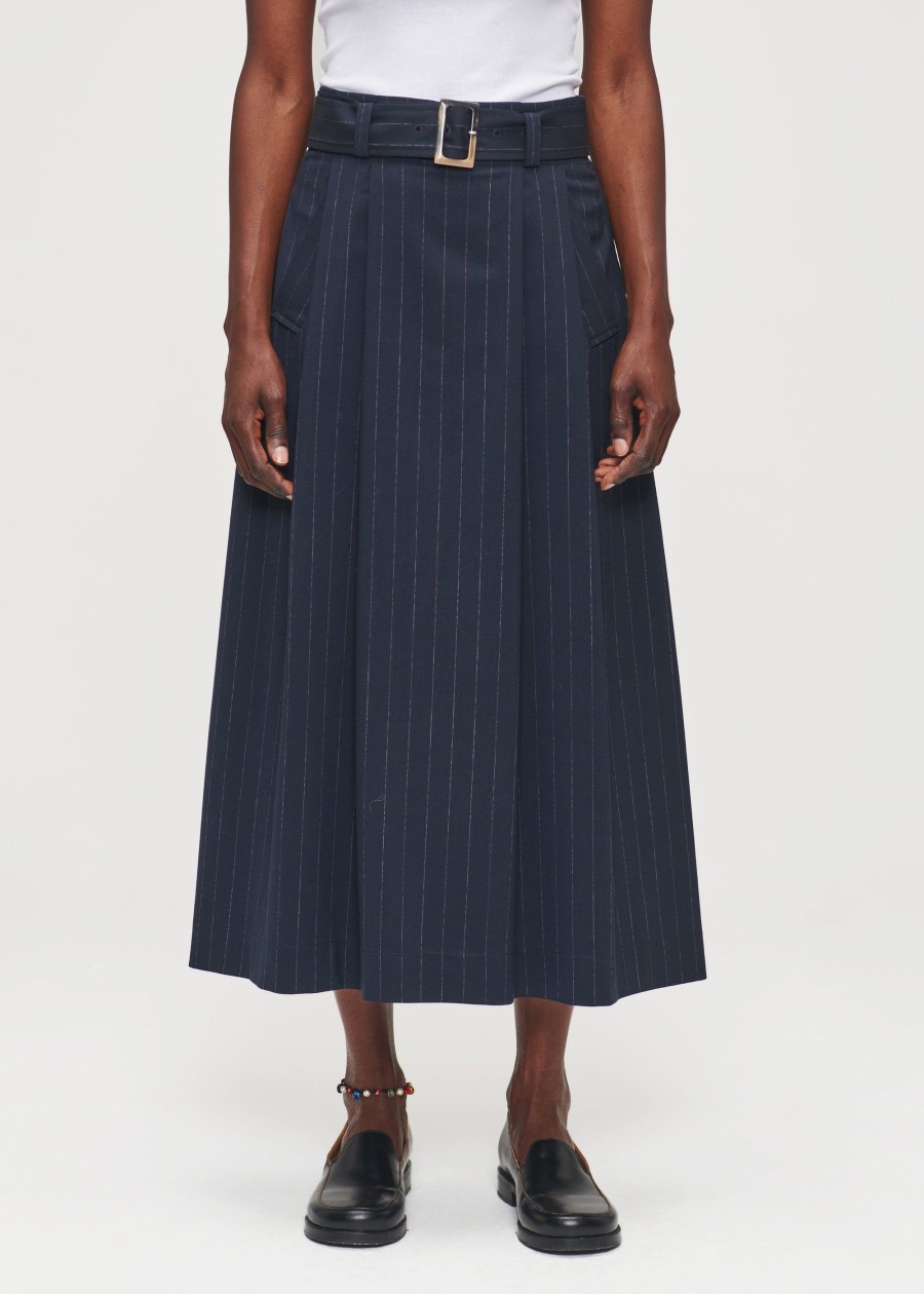 Hot Pleated Pin Stripe Skirt Broeken & Rokken