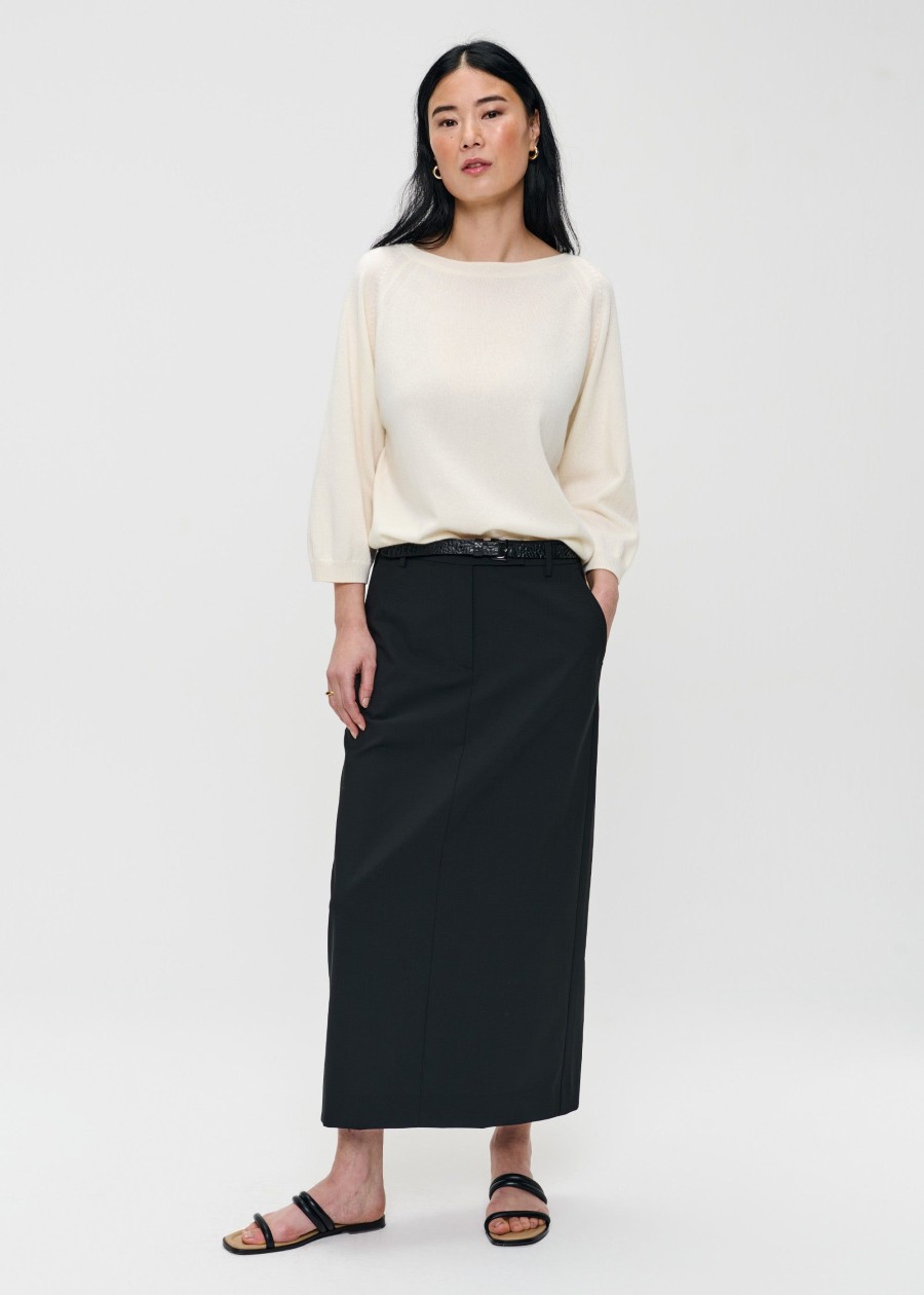 Online Tropical Wool Straight Skirt Broeken & Rokken