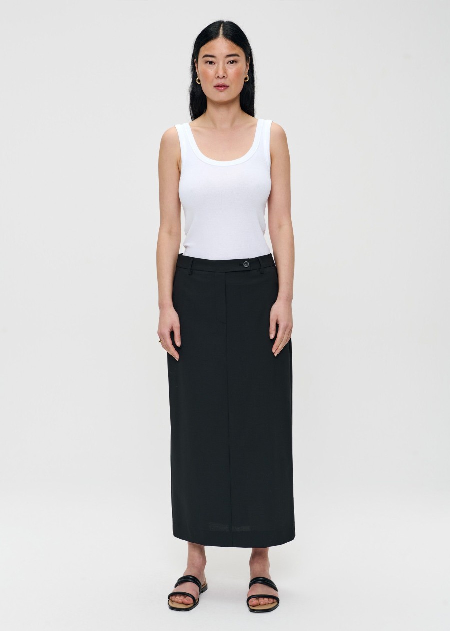 Online Tropical Wool Straight Skirt Broeken & Rokken