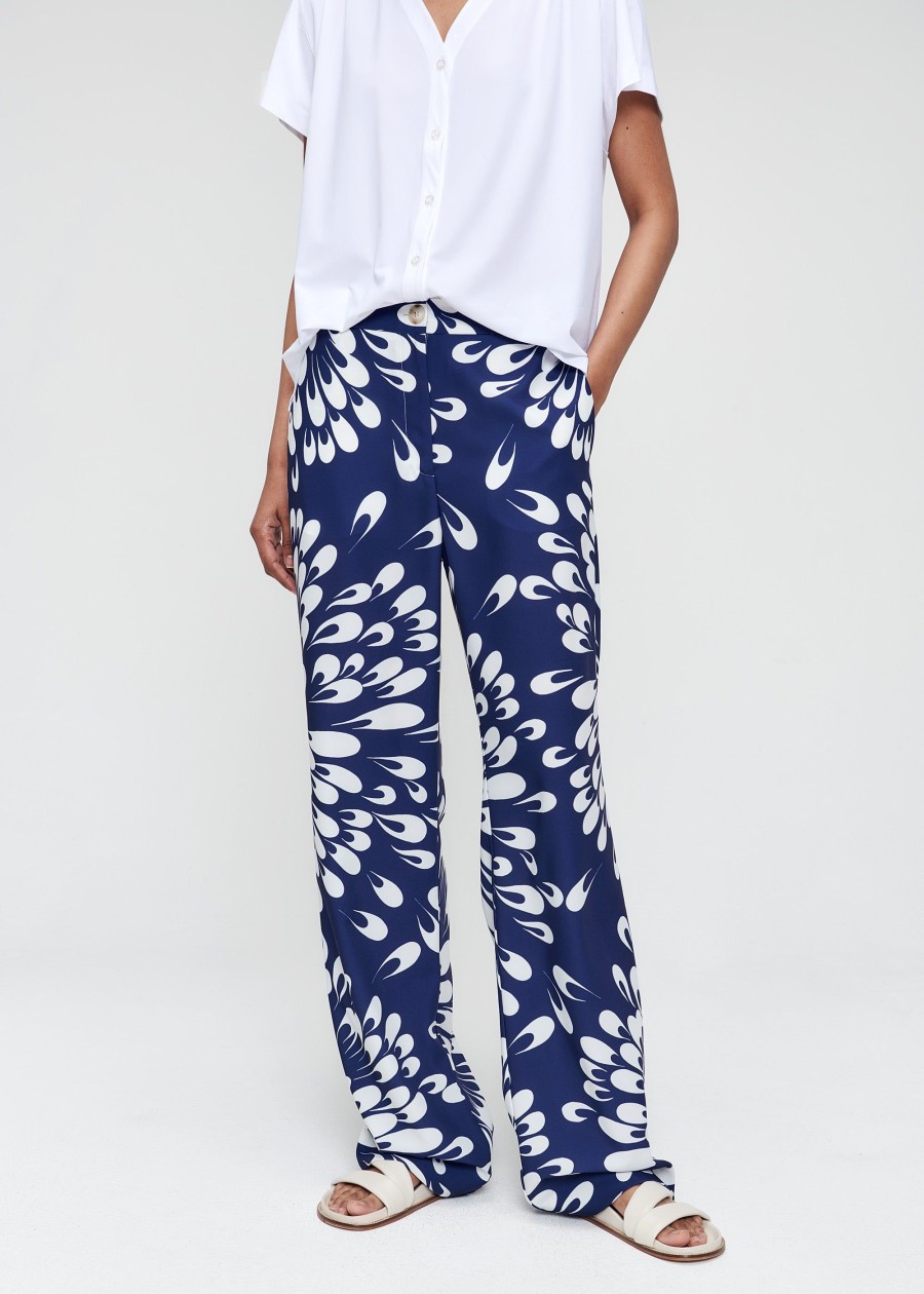 Clearance Printed Wide Leg Pants Broeken