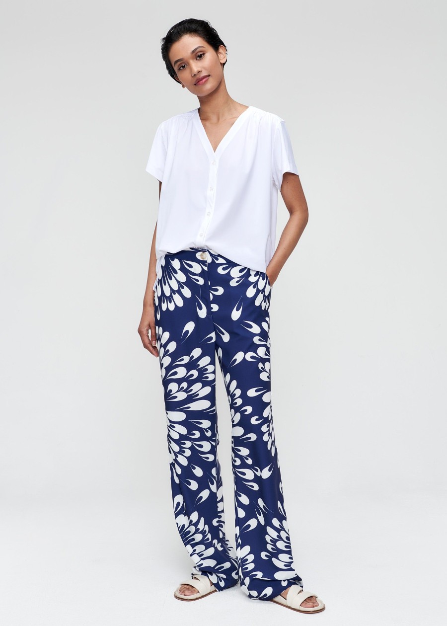 Clearance Printed Wide Leg Pants Broeken