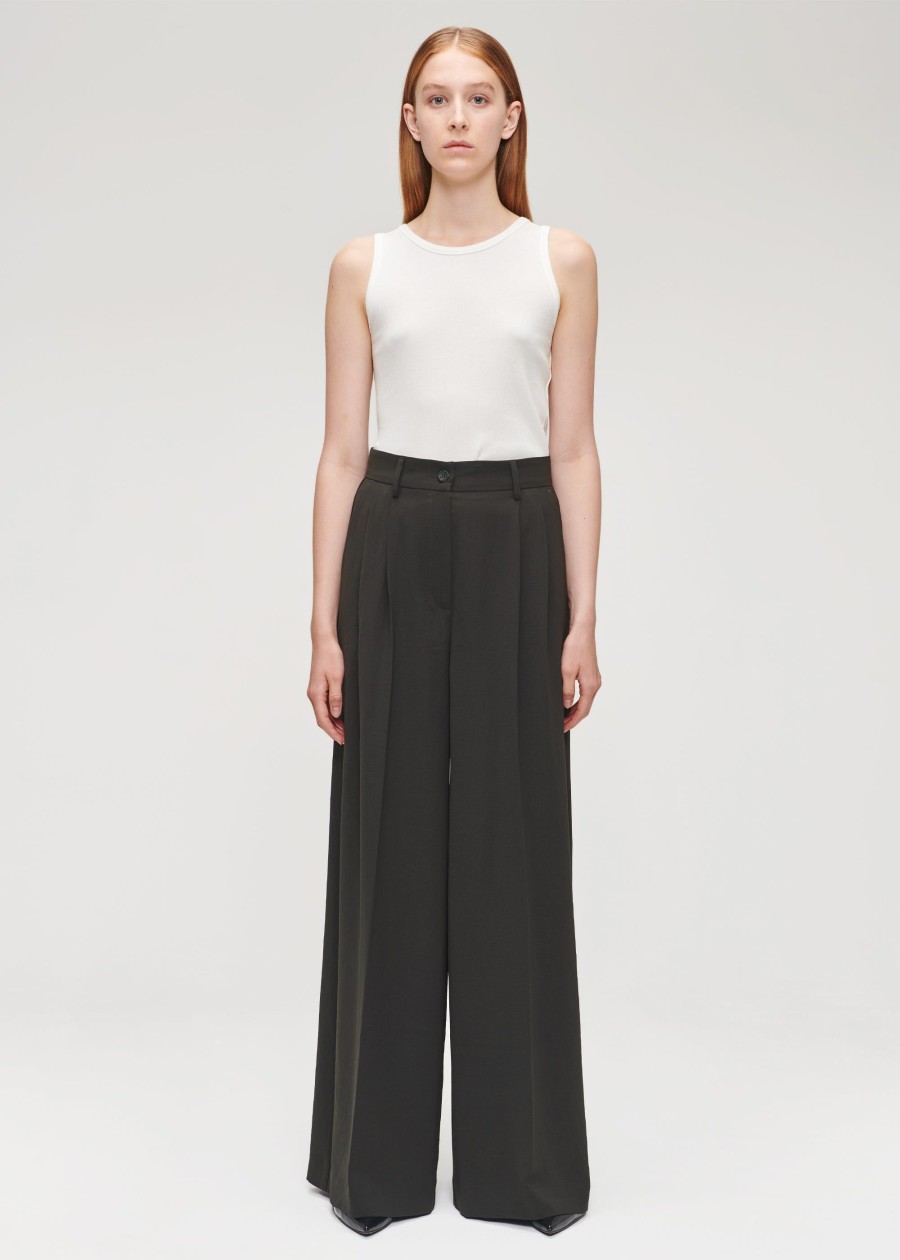 Online Japanese Crepe Pleated Wide Leg Pants Broeken & Rokken