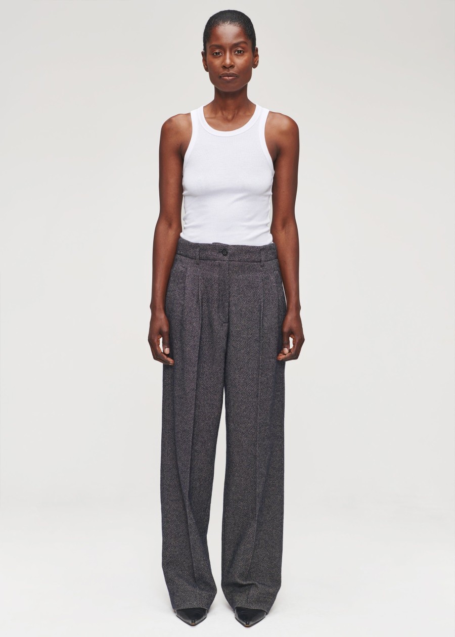 Clearance Cotton Wool Mix Pleated Pants Broeken & Rokken