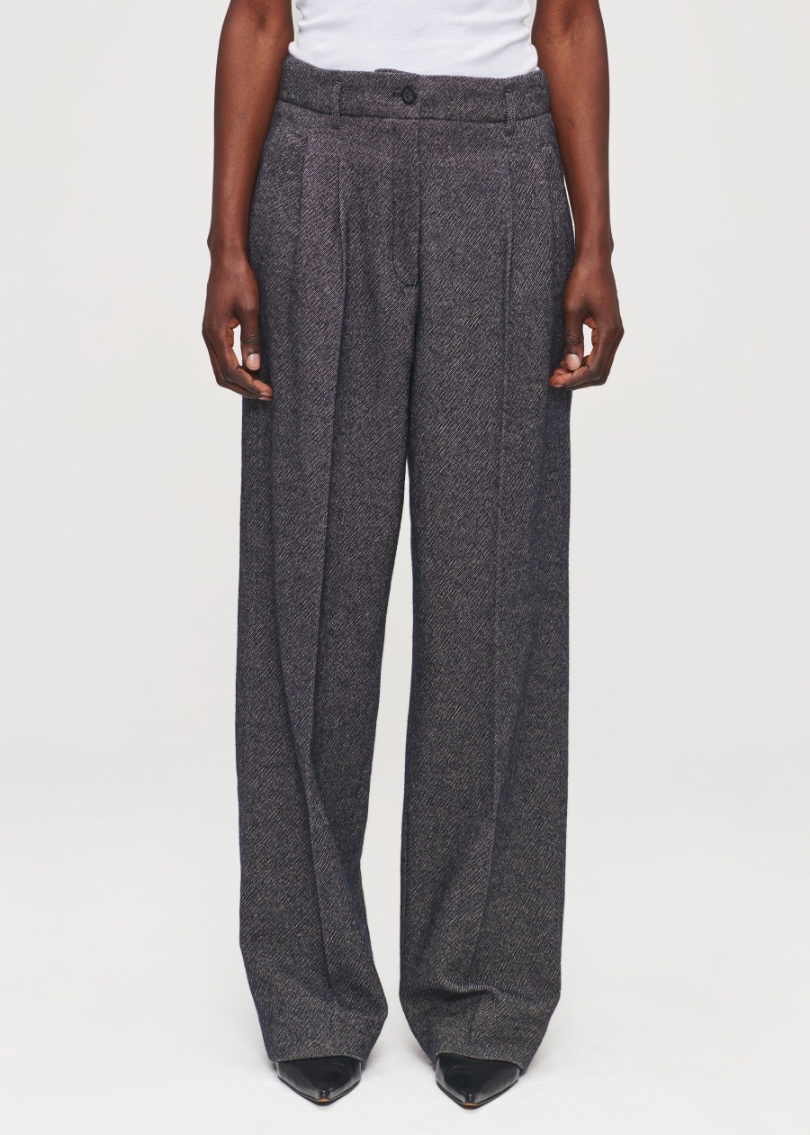 Clearance Cotton Wool Mix Pleated Pants Broeken & Rokken