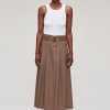 Clearance Wool Herringbone Pleated Skirt Broeken & Rokken