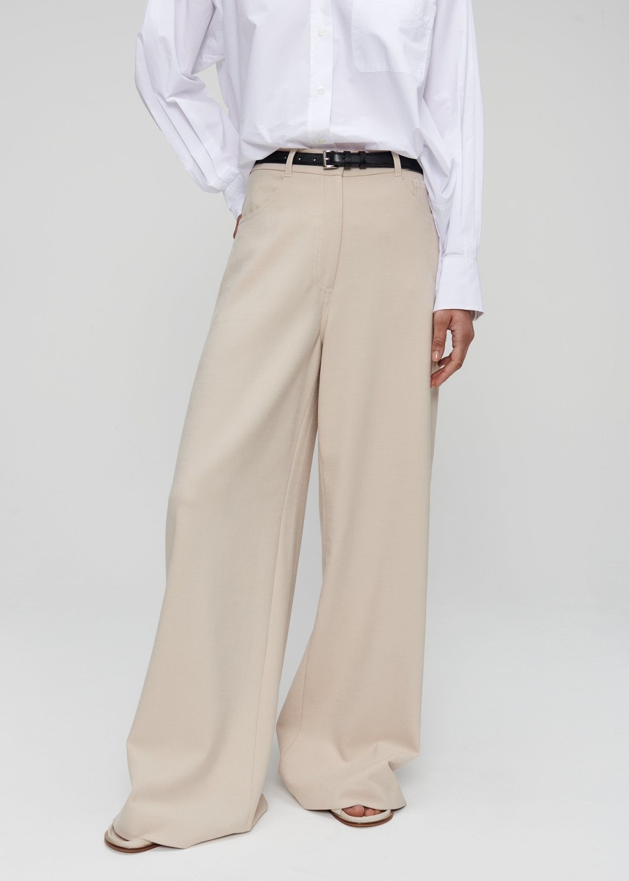 New 5 Pocket Wide Leg Pants Broeken & Rokken