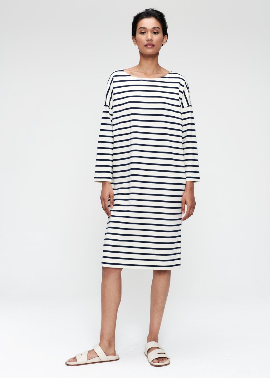 Clearance Striped T-Shirt Dress Jurken