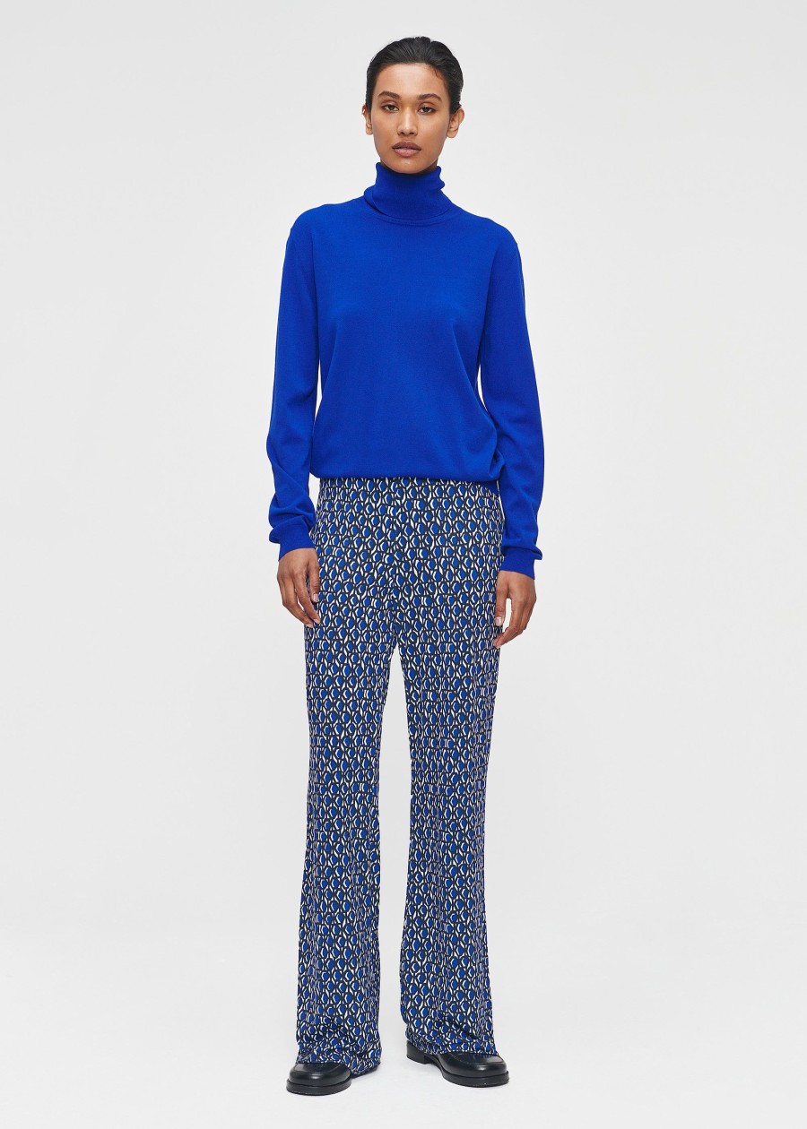 New Fluid Printed Jersey Flared Pants Broeken