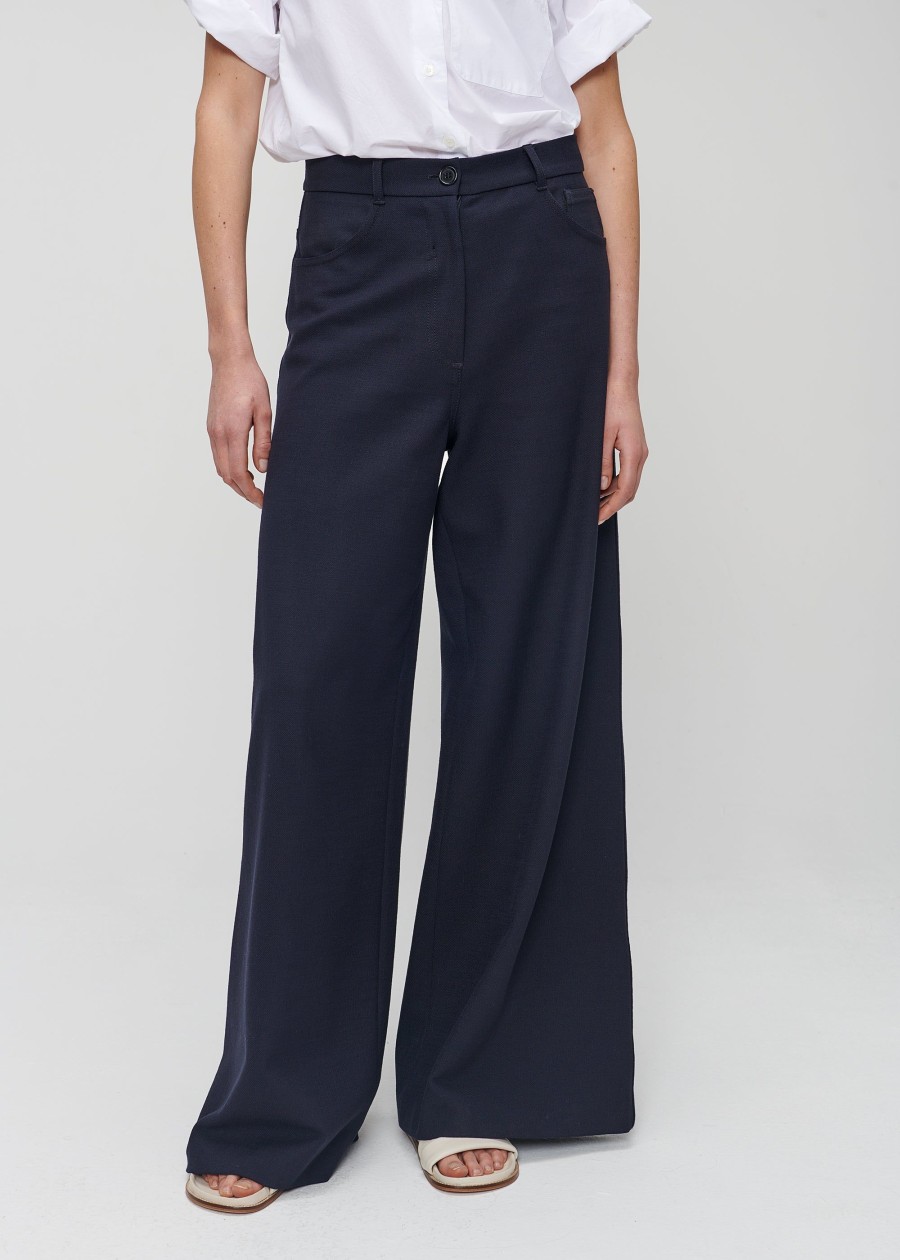 Online 5 Pocket Wide Leg Pants Broeken & Rokken