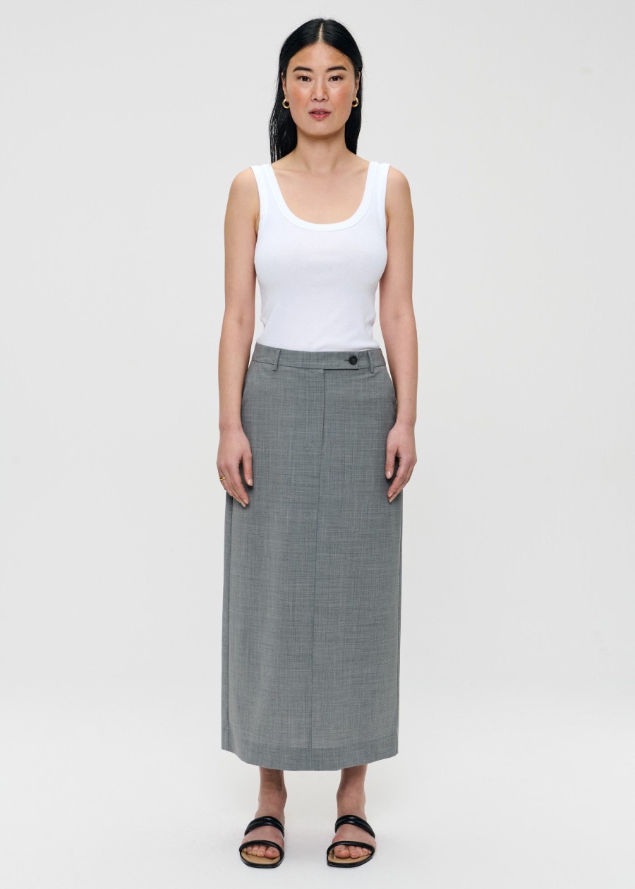 Clearance Tropical Wool Straight Skirt Broeken & Rokken