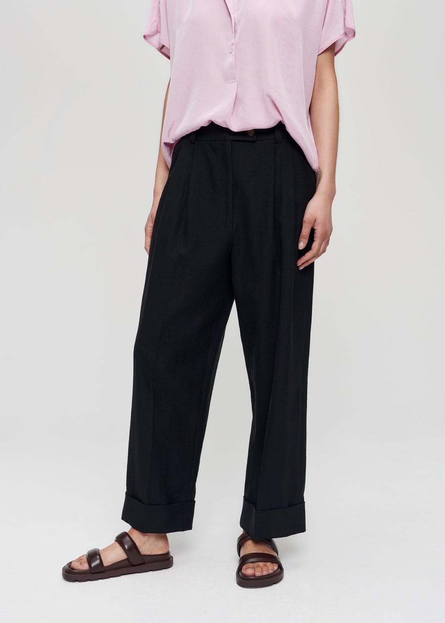 Hot Stretch Linen Straight Pants Broeken & Rokken