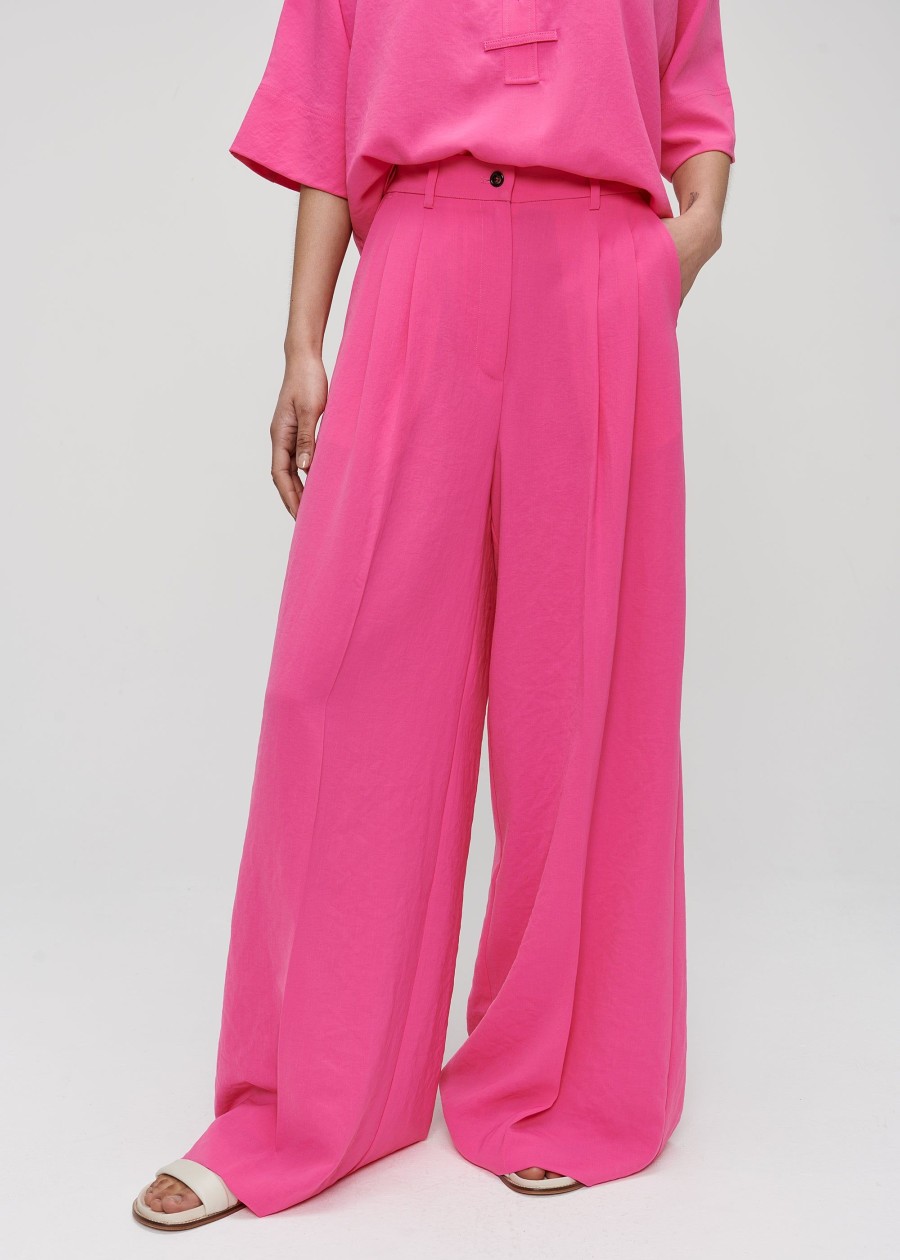 Online Japanese Crepe Wide Pants Broeken & Rokken