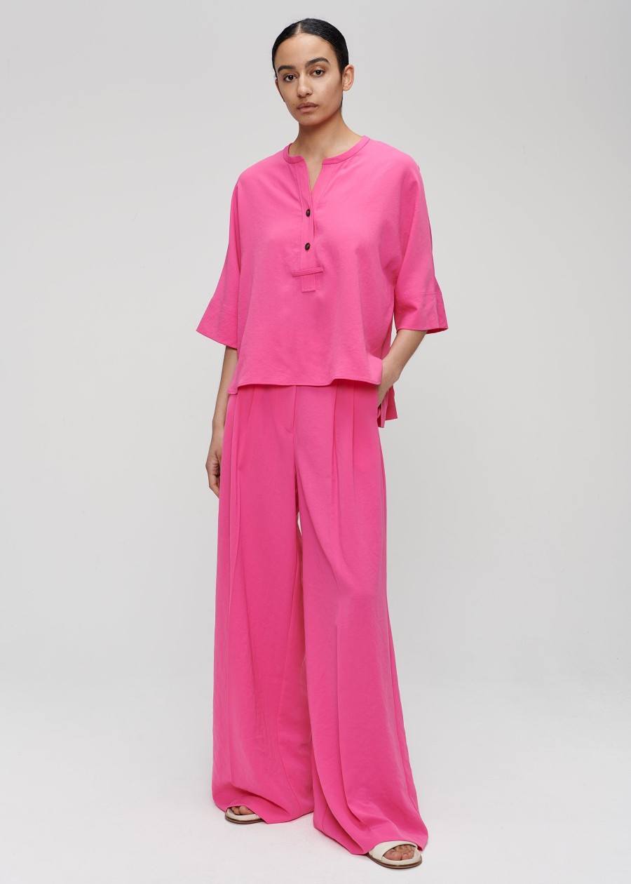 Online Japanese Crepe Wide Pants Broeken & Rokken